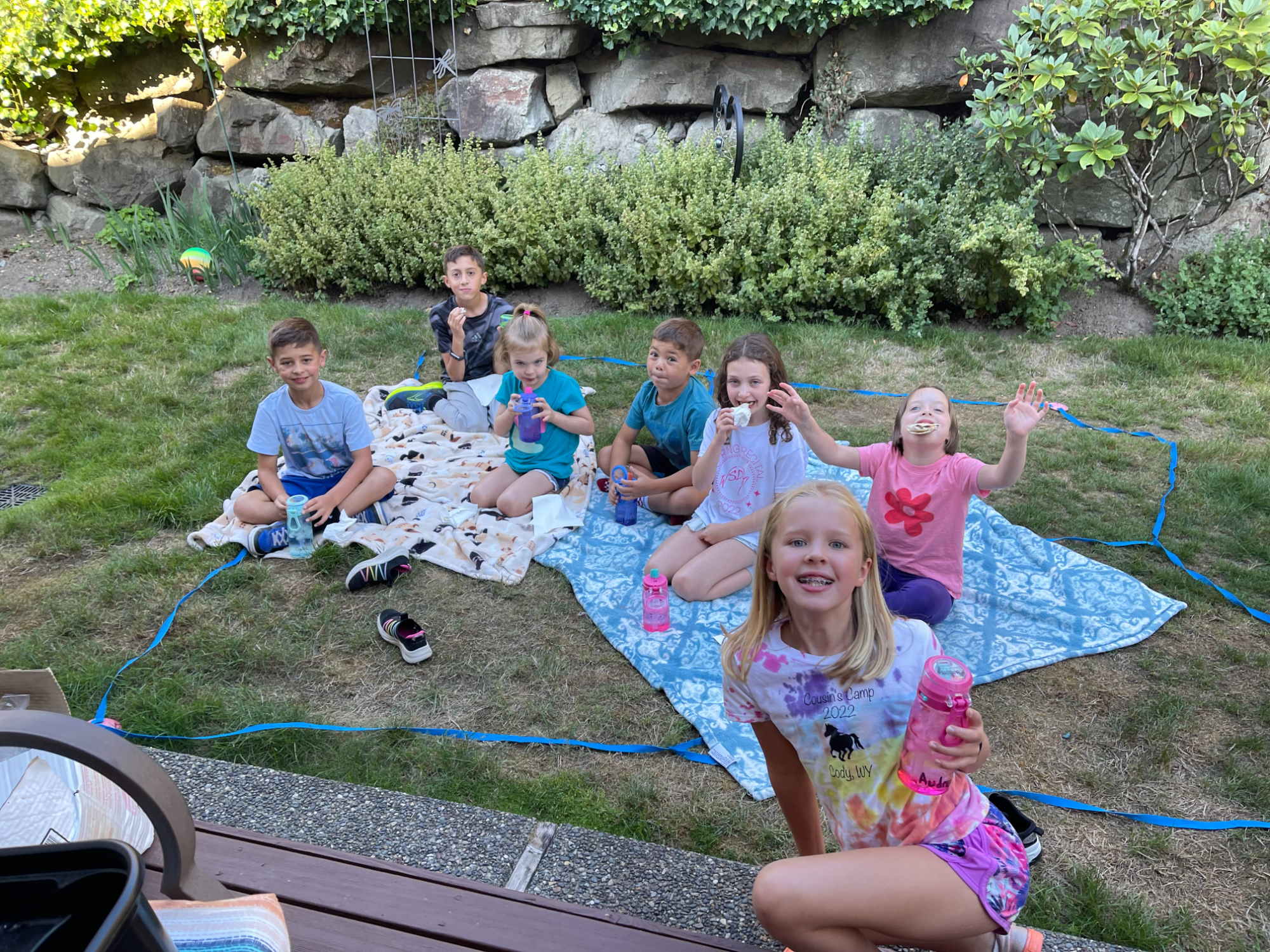 Cooling down after playing in the sun